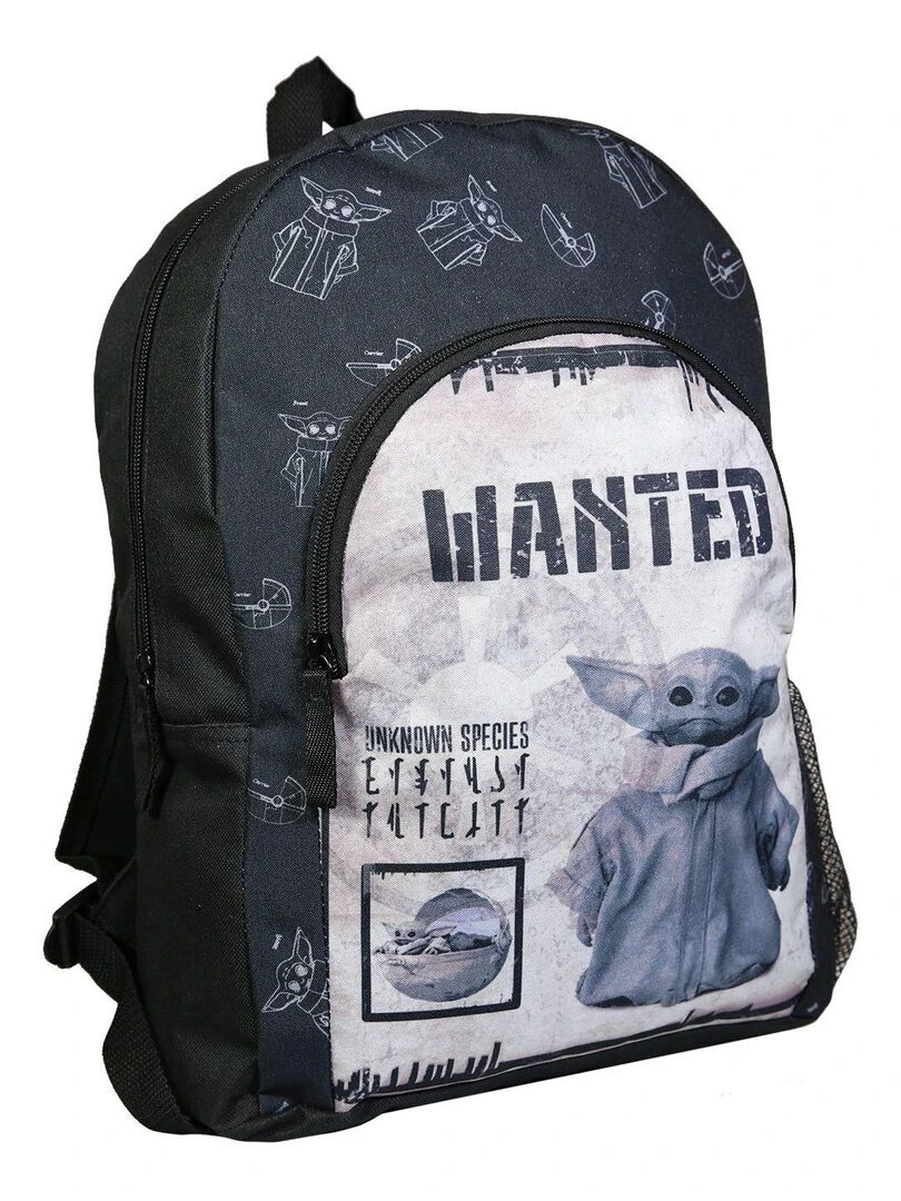 Sac à dos 37 cm avec poche Baby Yoda Star Wars / The Mandalorian Noir et Beige Bagtrotter Noir