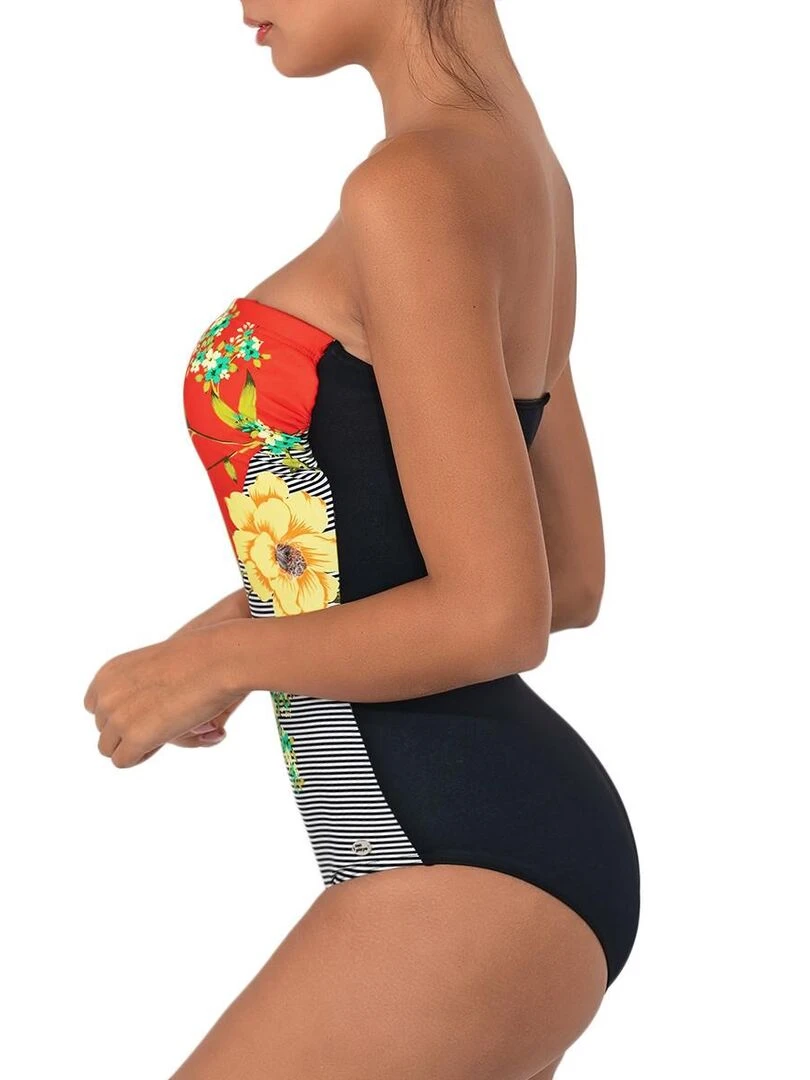 Maillot de bain 1 pièce coupe bustier Vip Orange