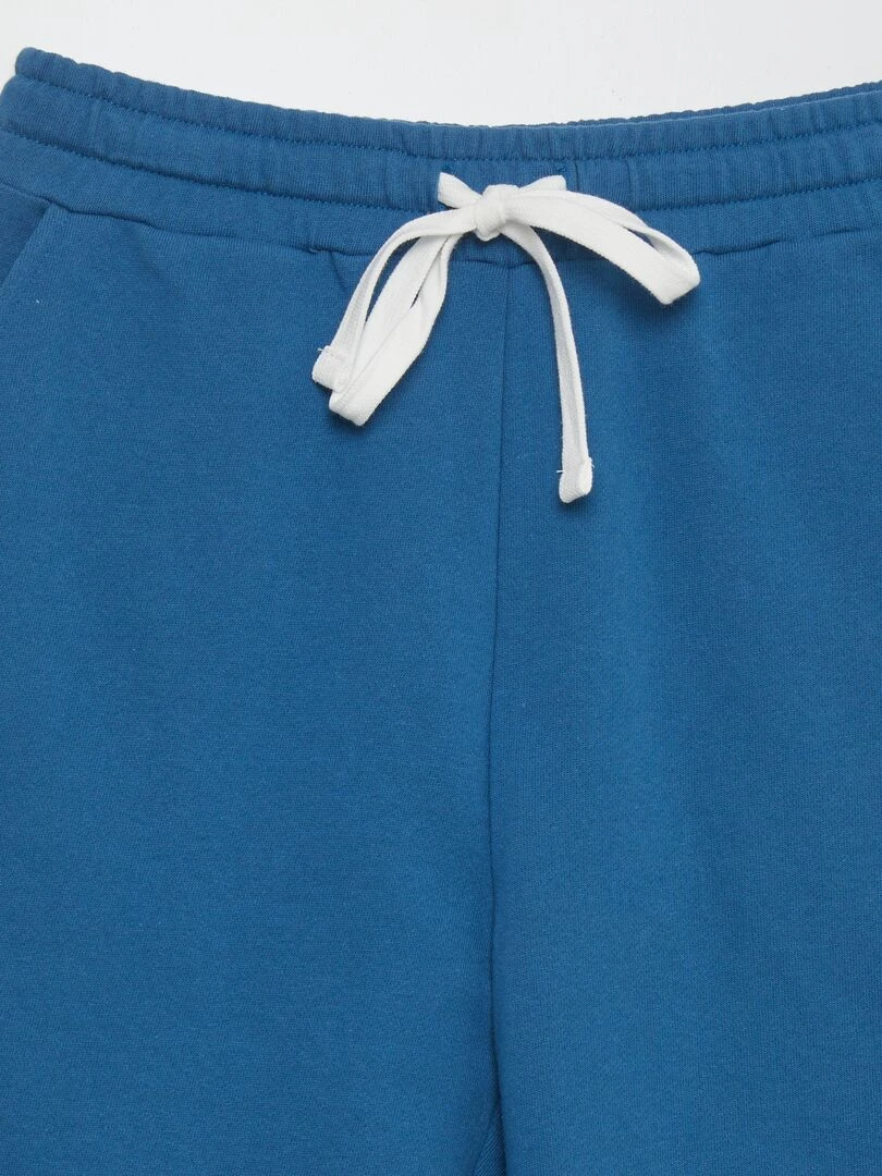 Bermuda en molleton fin   bleu foncé