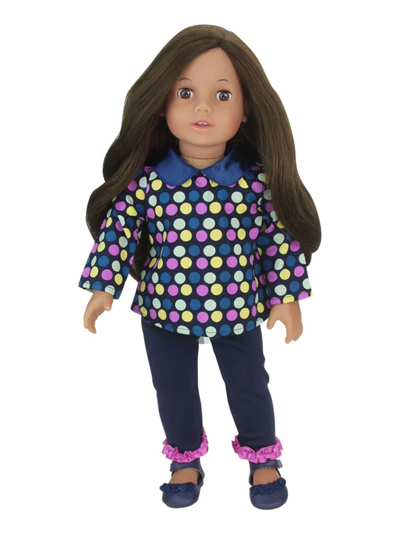 Sophia's   18" Poupee   Poupee Brunette avec pois à polka  legging  sous vêtements  chaussures   N/A