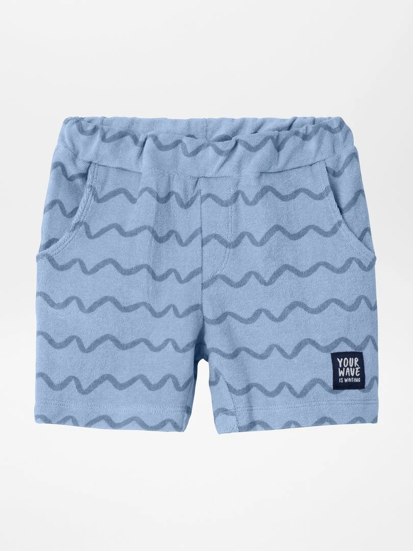 Short éponge imprimé bleu