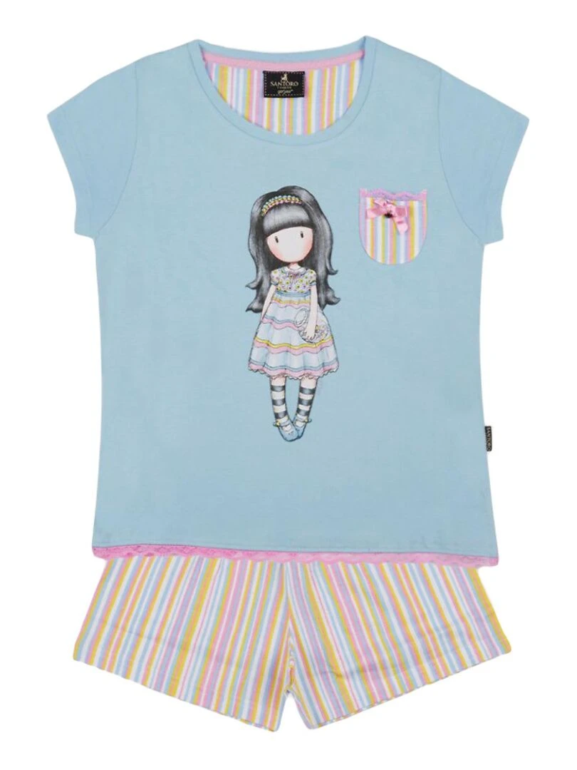 Pyjama short t shirt And All Things Nice Santoro bleu Bleu
