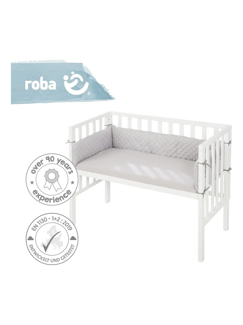 ROBA Lit Cododo "roba Style" 2en1 + Matelas + Tour + Barrière   Blanc   Blanc