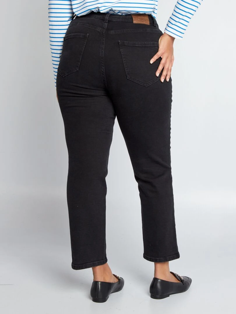 Jean droit avec abrasions   L30   Noir