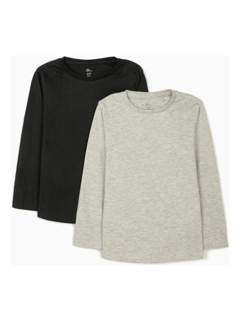 2 T shirts manches longues fille manches longues DISRUPTION Noir