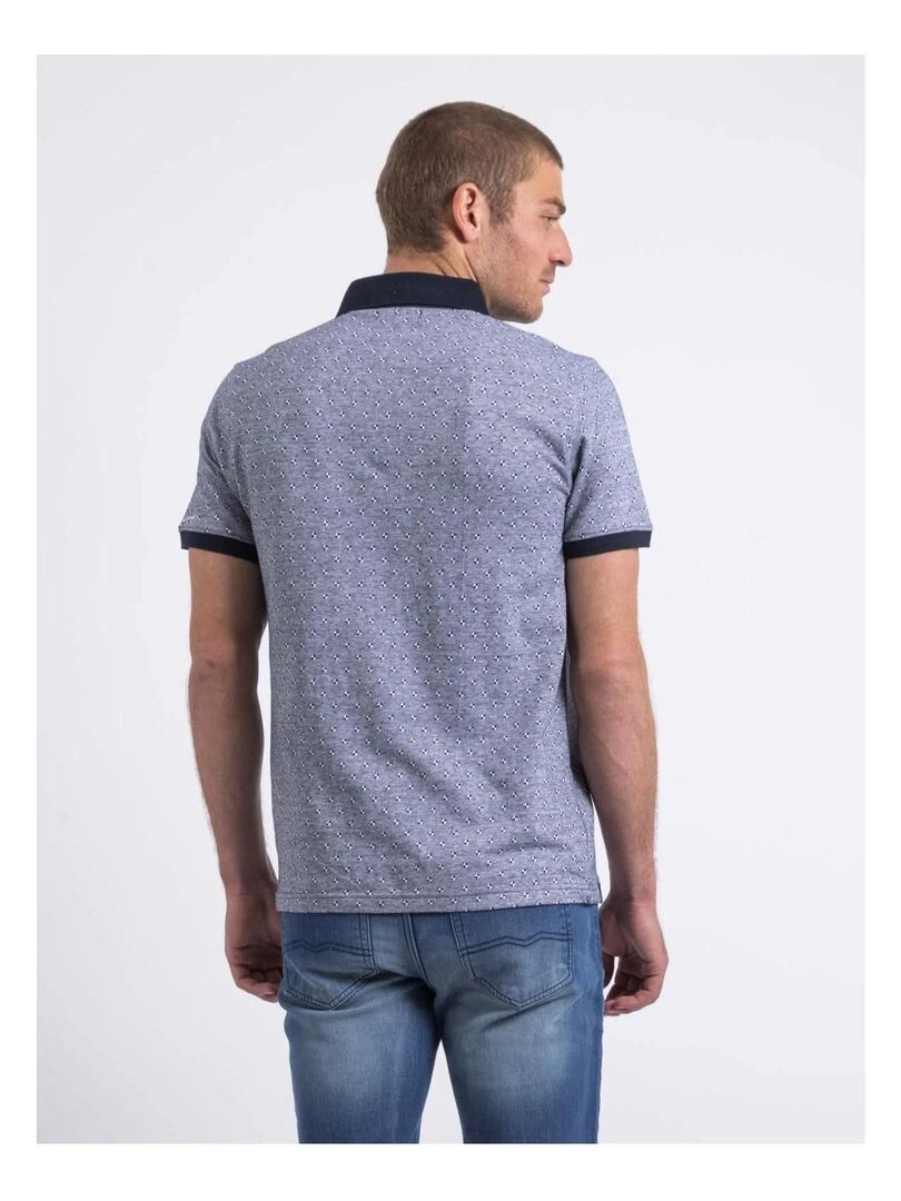 Polo manches courtes motifs PARAMADI Bleu marine