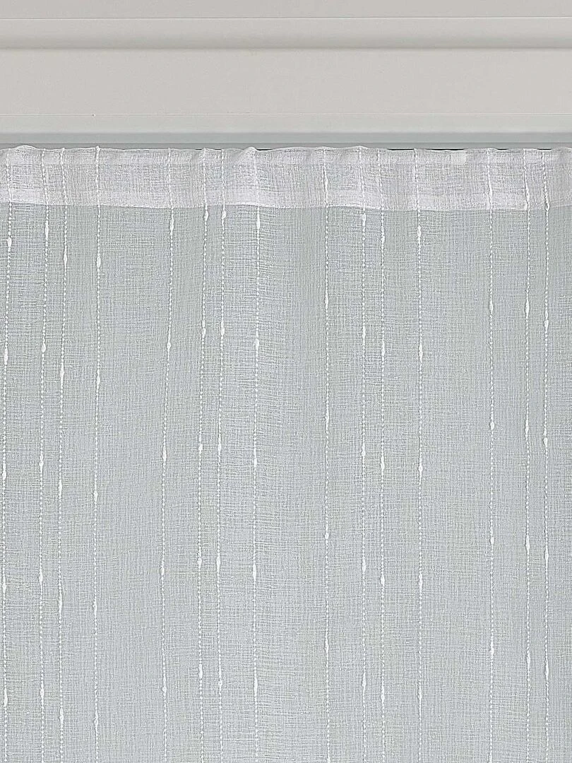 Paire de vitrages droits en fils flammés   Blanc