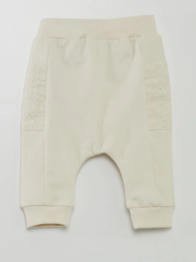 Pantalon french terry brodé 'Name it' Blanc