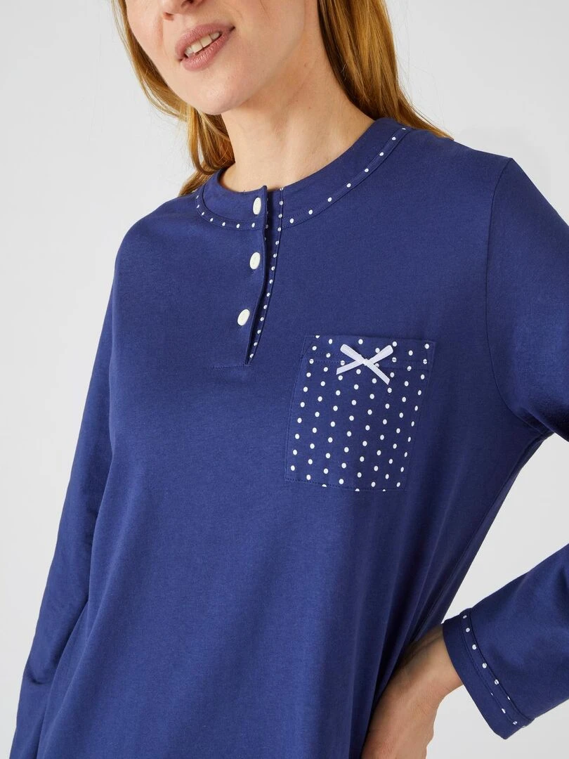 Pyjama maille jersey coton peigné Damart Bleu nuit