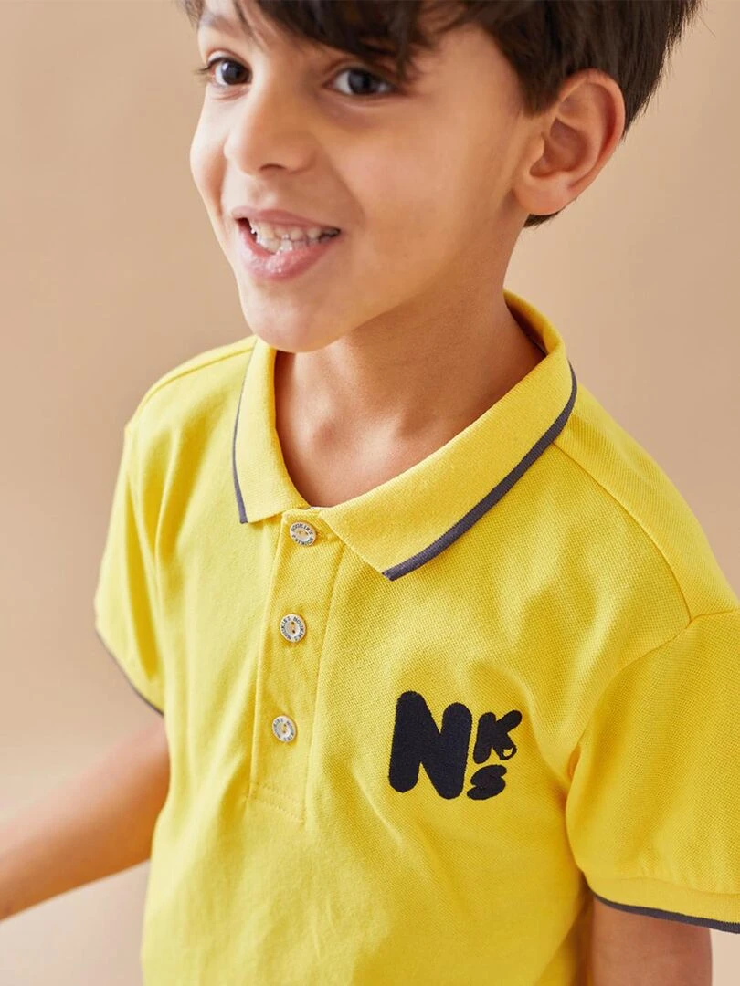 Polo en coton piqué Noukie's Jaune