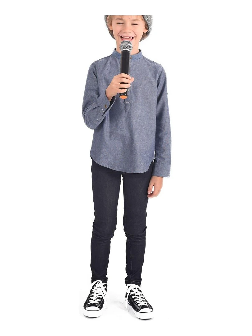 Jean Slim Extensible Garçon Denim Bleu Foncé MORGAN 'LA FAUTE A VOLTAIRE' Bleu foncé