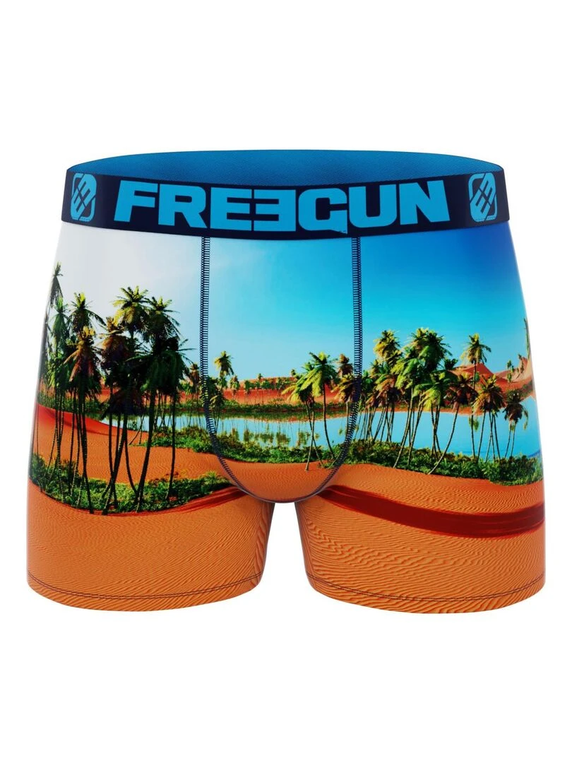 Lot de 3 boxers garçon en polyester recyclé Landscape Freegun   Orange