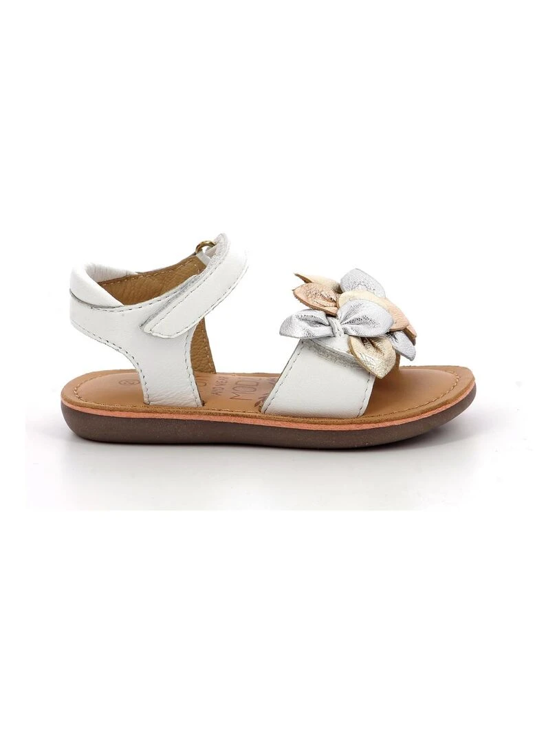 Sandales Cuir Cloknot Blanc