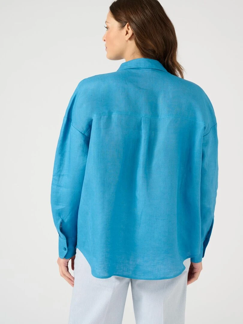 Chemise pur lin   Damart   Bleu