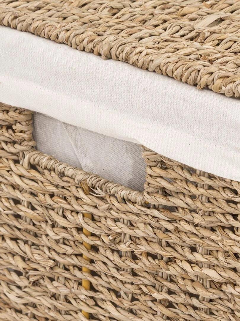 Panier à linge rectangle seagrass   Beige
