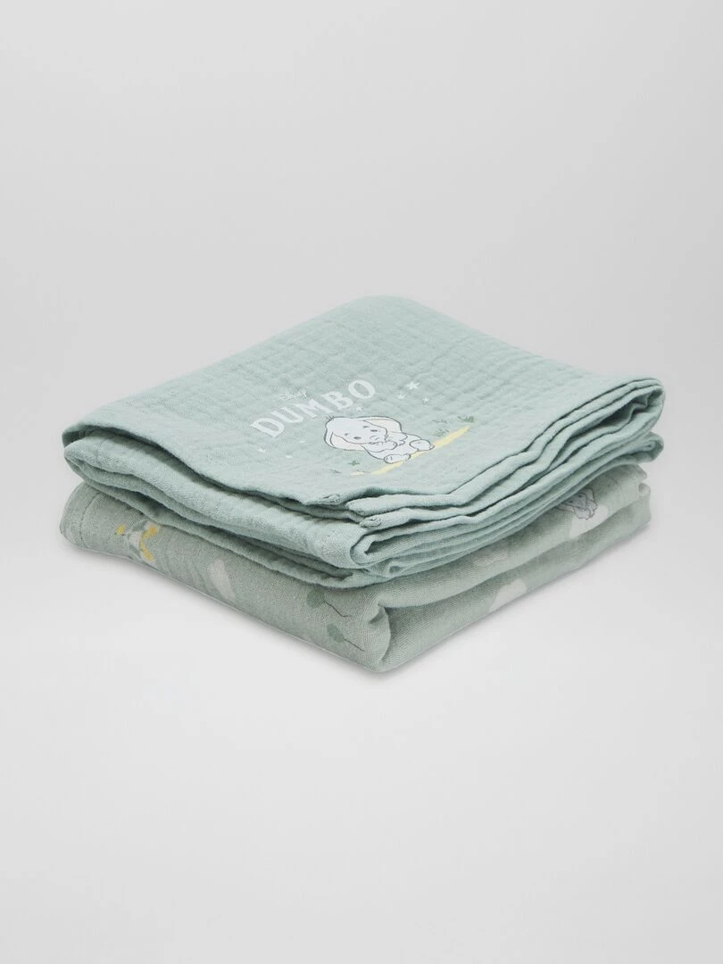 Lot de 2 langes 'Dumbo' 'Disney' Vert / Dumbo
