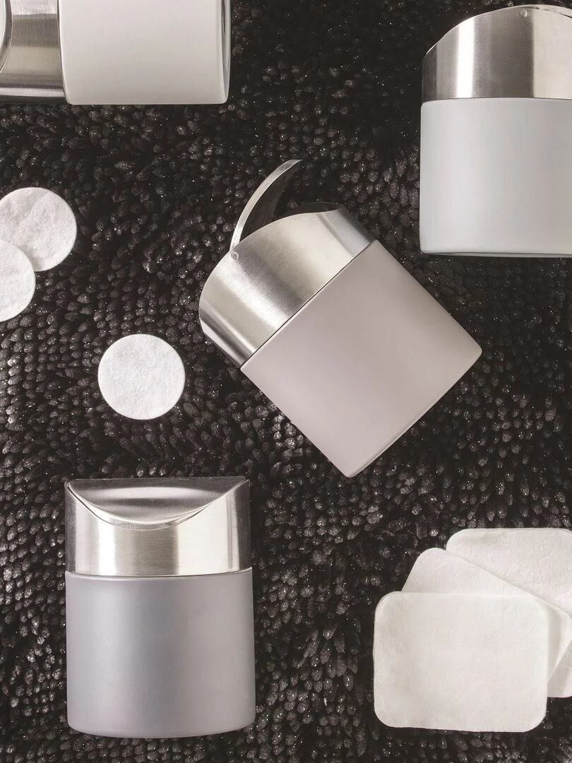 Guy Levasseur Poubelle à coton 1.5L en Acier inoxydable Gris
