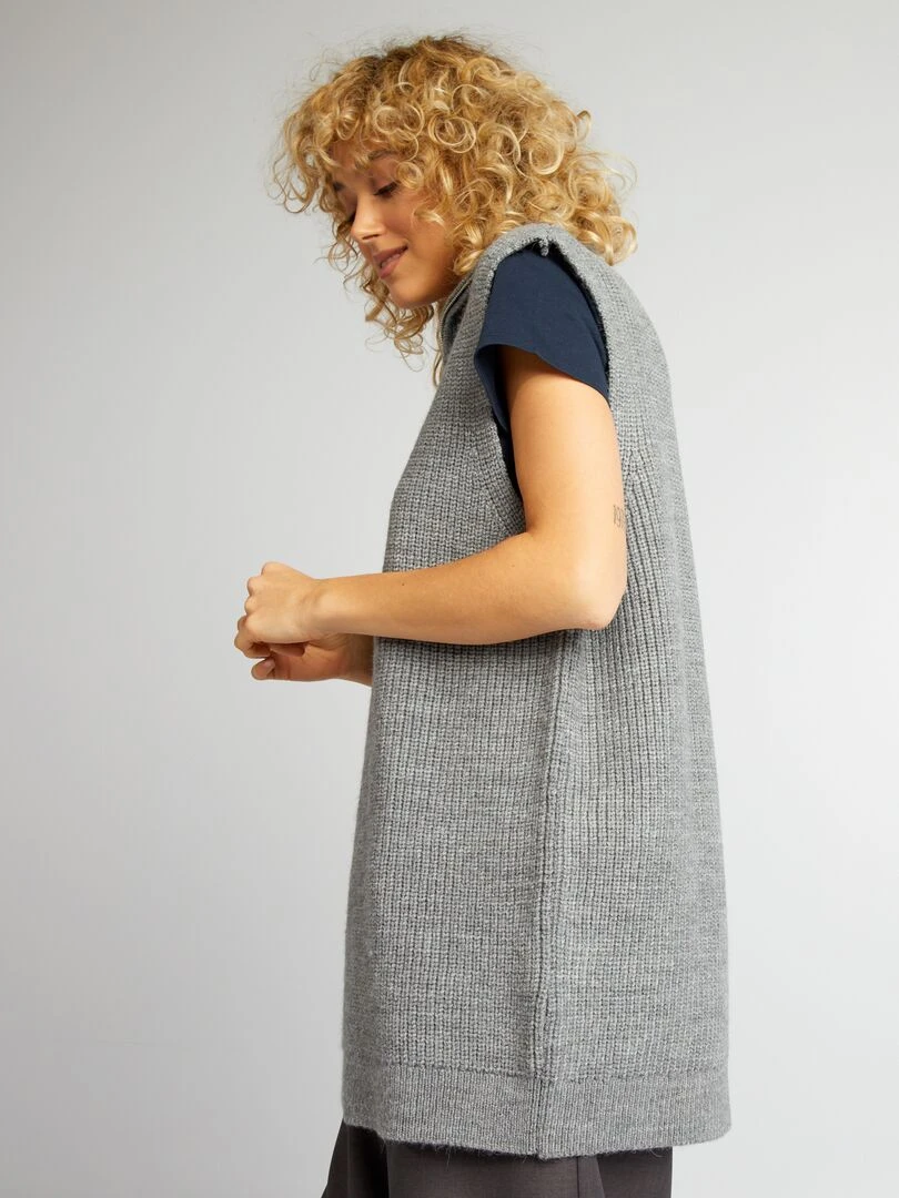 Pull camionneur sans manches   gris