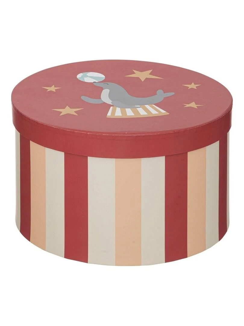 Lot de 3 boites rondes en papier Circus Rouge