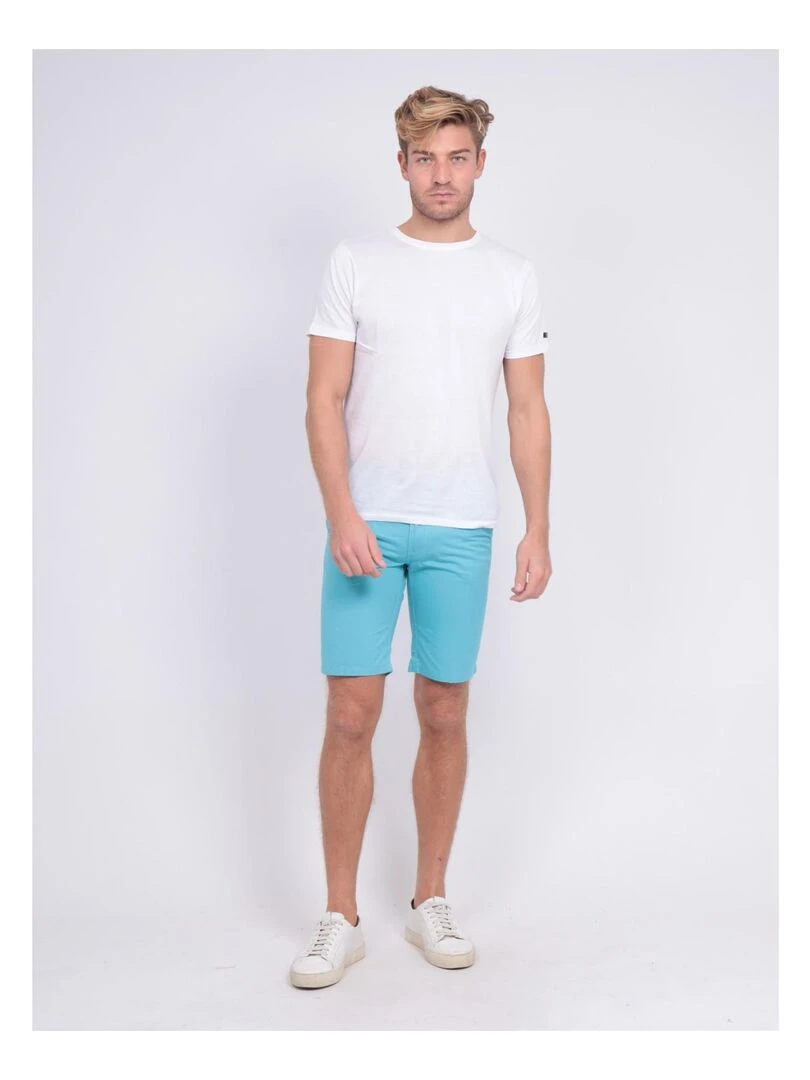 Bermuda chino BAGOO   Bleu turquoise