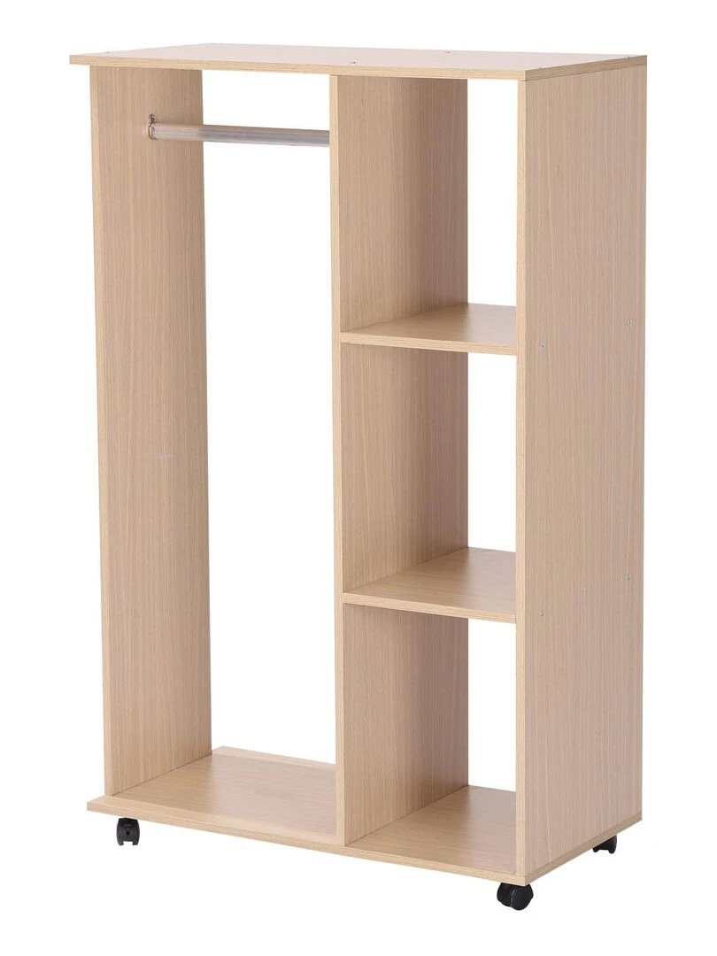 Armoire penderie de rangement bois Beige