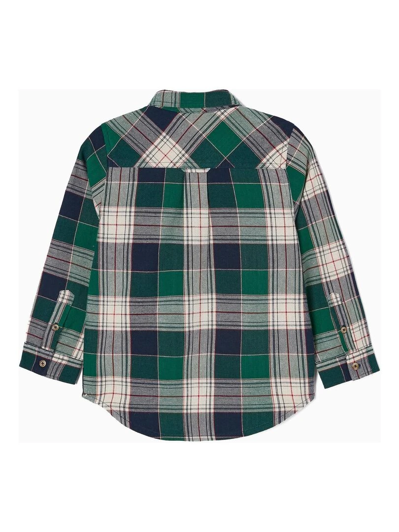 Chemise en coton à carreaux pour garçon 'You&Me' manches longues NOËL Vert