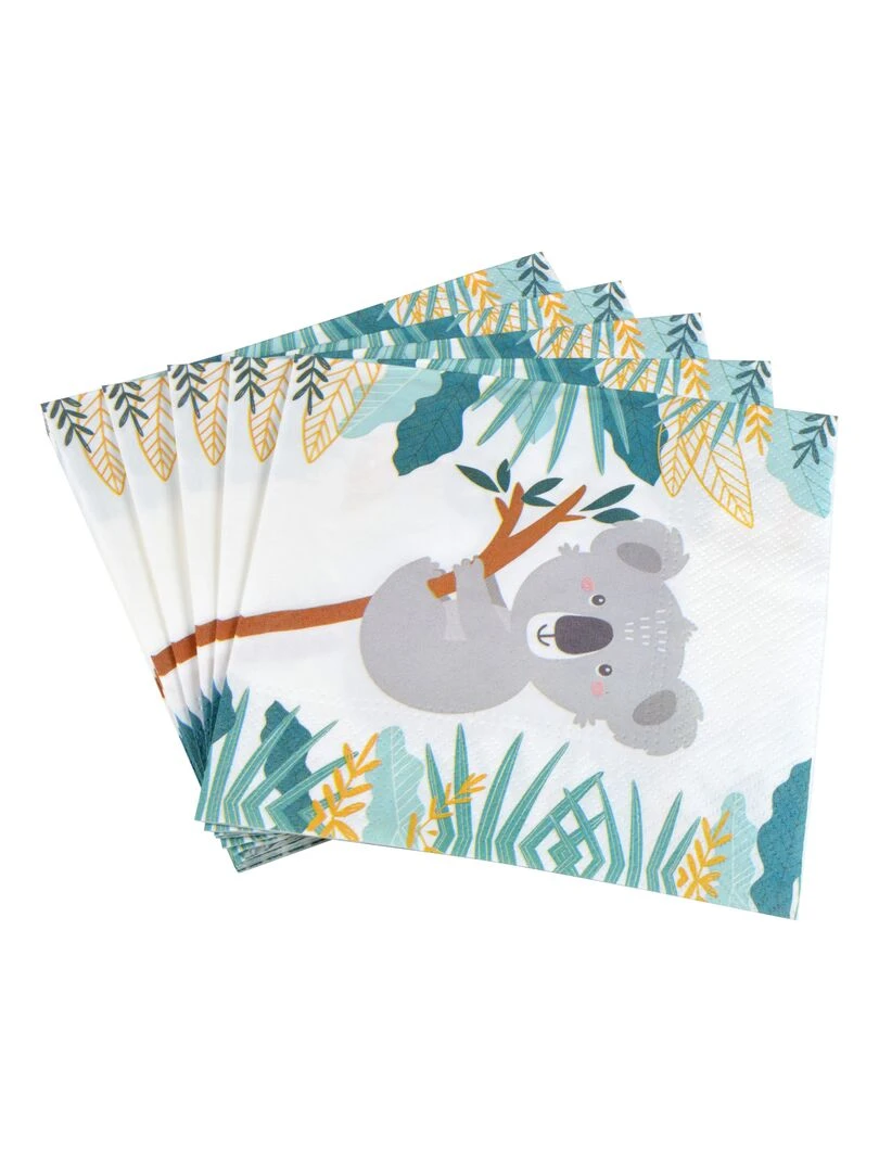 Lot de 20 serviettes en papier Petit koala Bleu