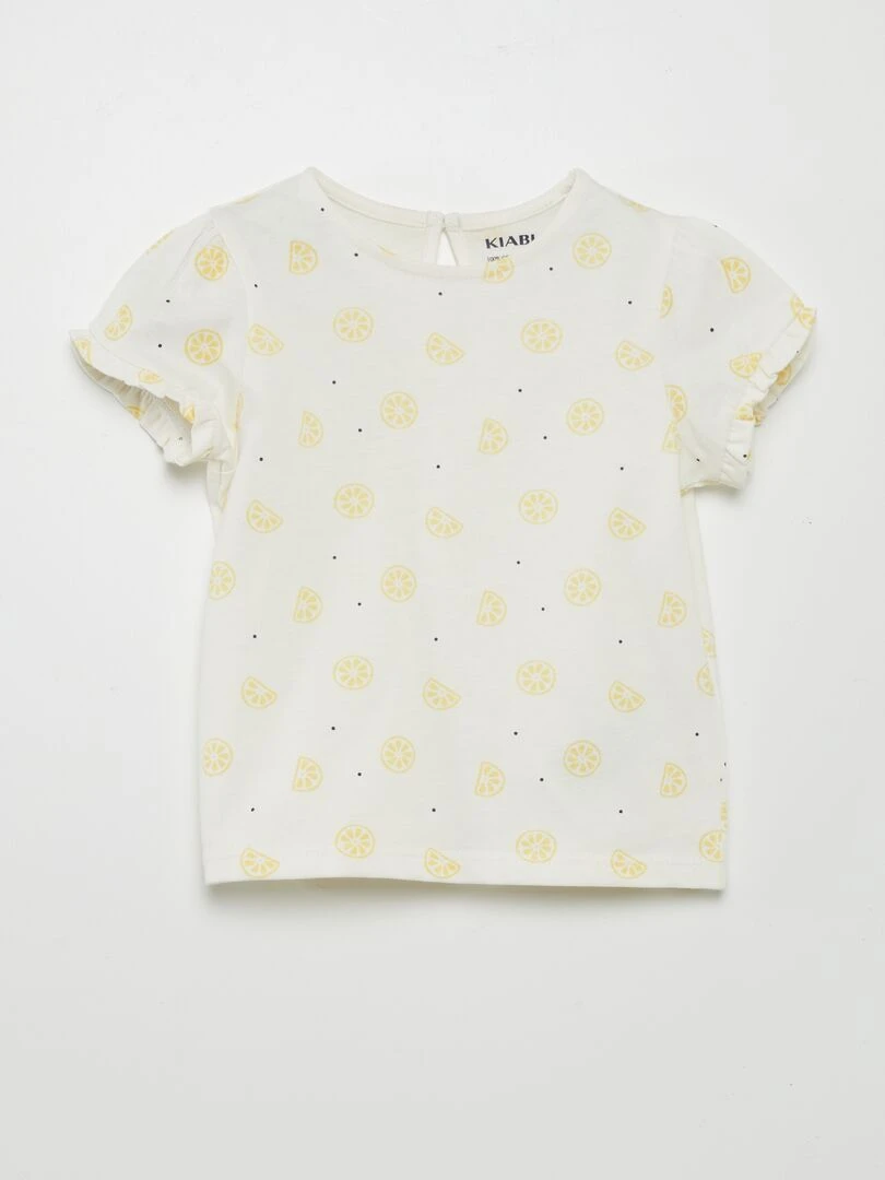 Ensemble legging + t shirt imprimé 2 pièces Jaune