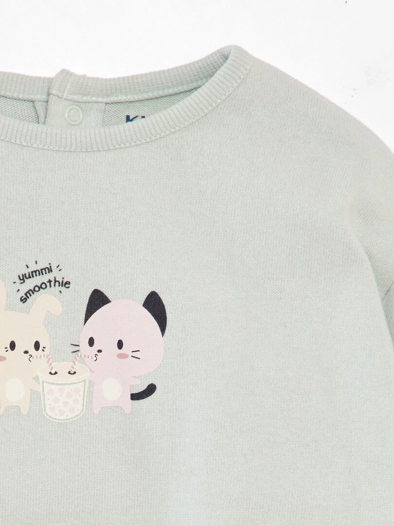 Sweat en molleton fin Bleu