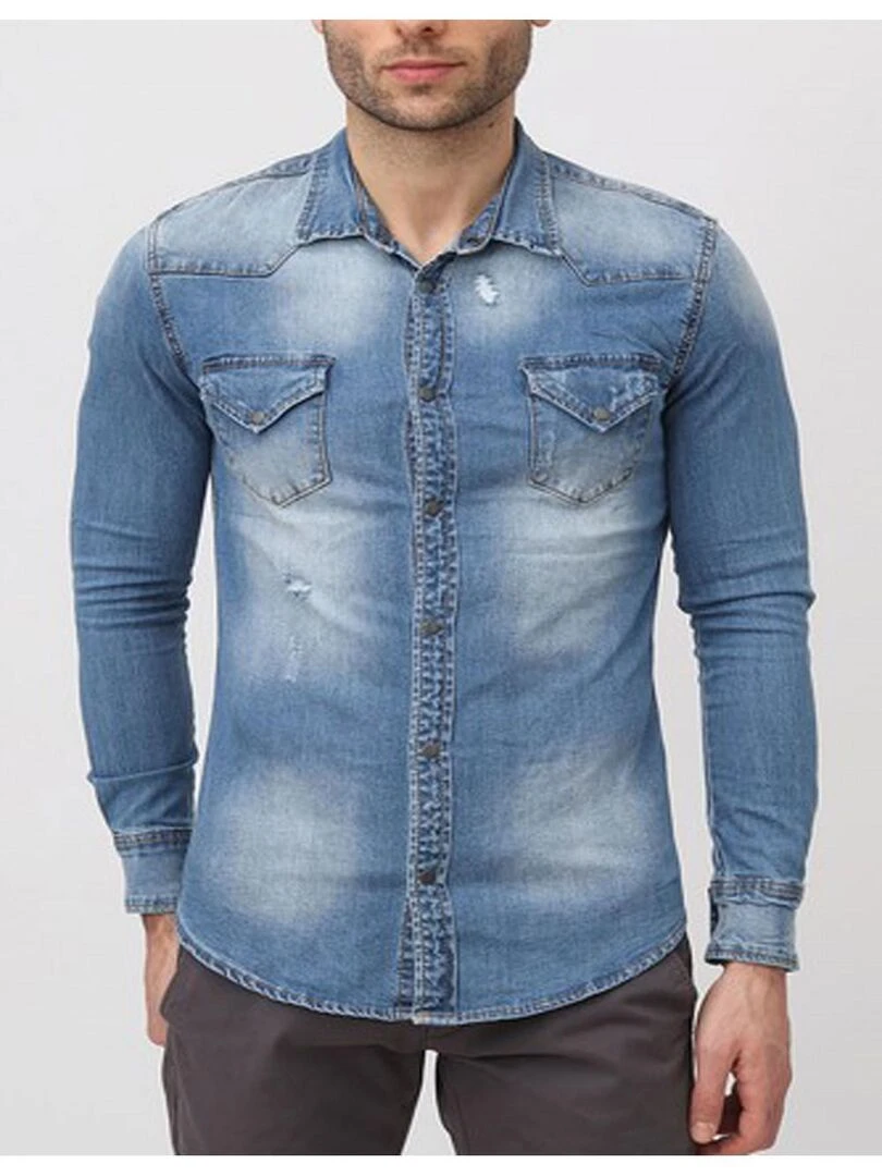 Chemise en jeans Kebello Bleu