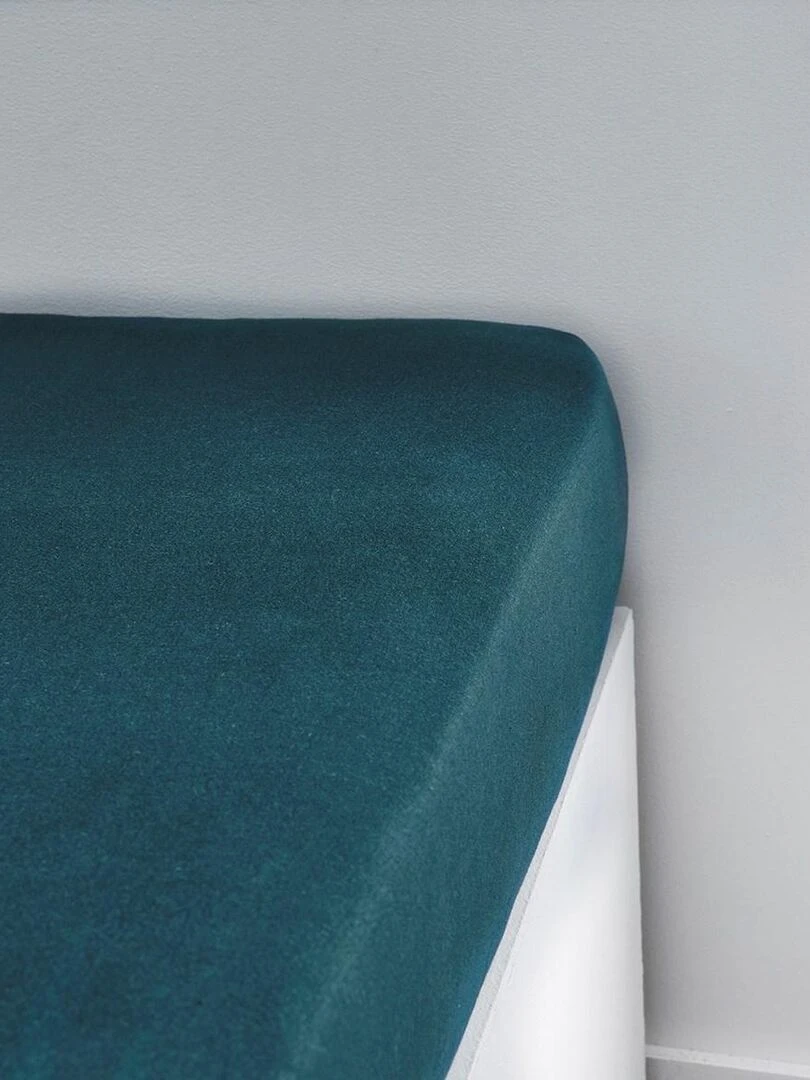 Drap housse 2 personnes uni 'ESSENTIAL' 'TODAY' Bleu