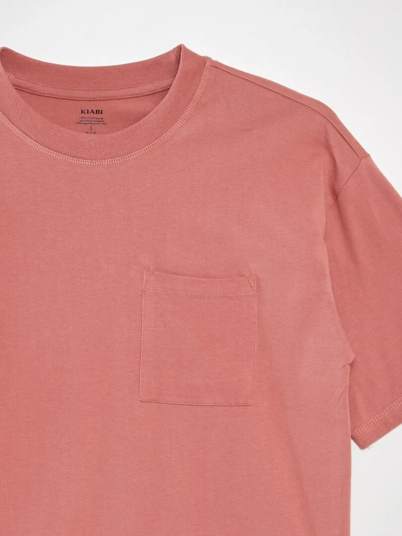 Tee shirt uni coupe large Rose