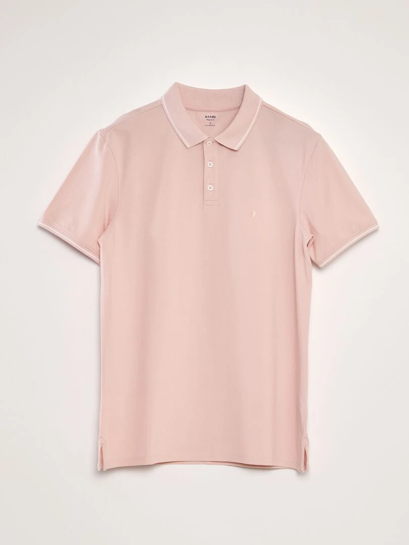 Polo en piqué de coton Rose