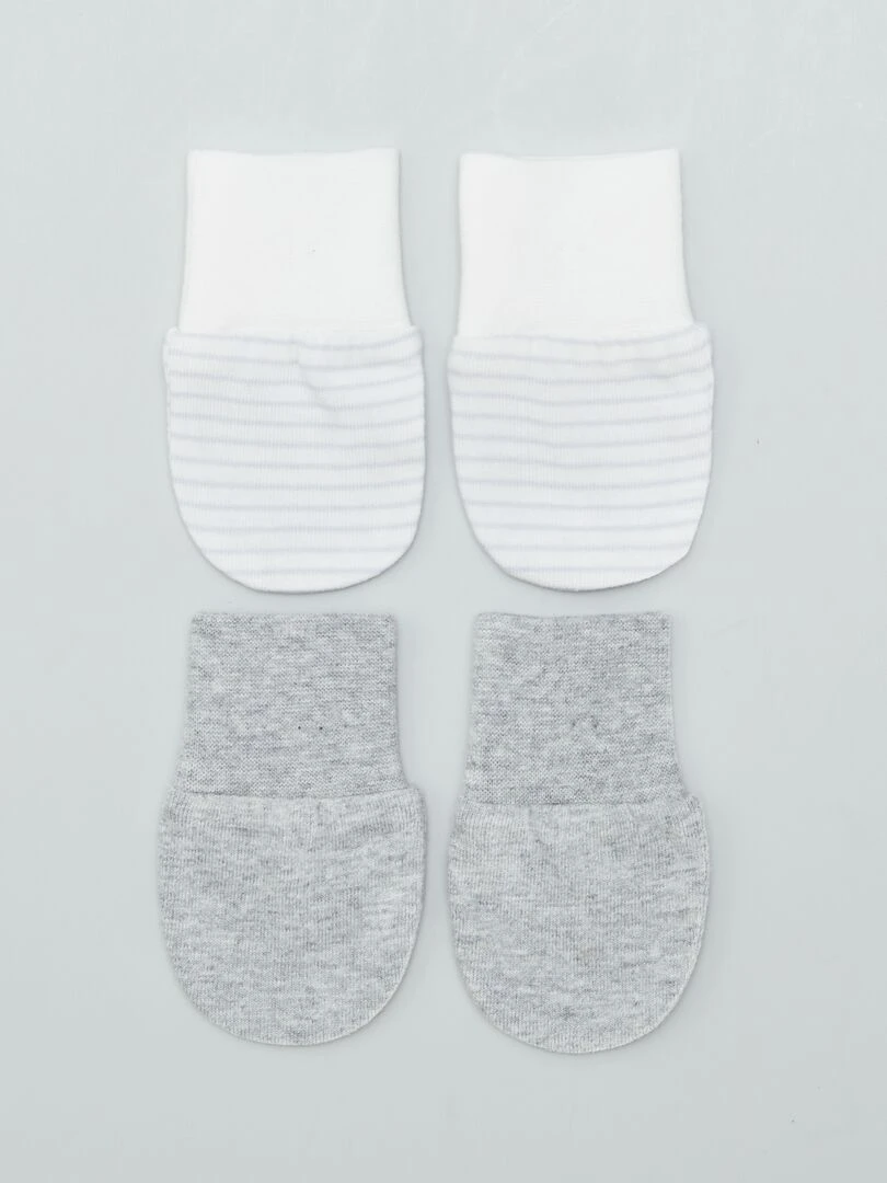 Lot de 2 paires de moufles anti griffes GRIS