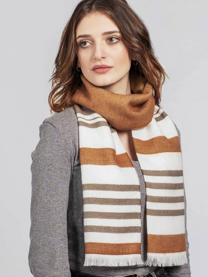 Echarpe Brahma Fabriqué en France Marron caramel