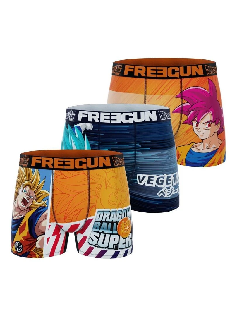 Lot de 3 boxers homme Dragon Ball Super Freegun Orange
