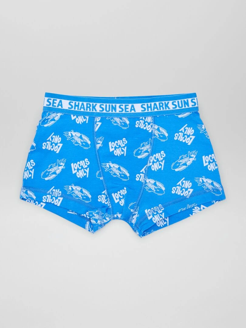 Lot de 3 boxers stretch   Bleu/gris