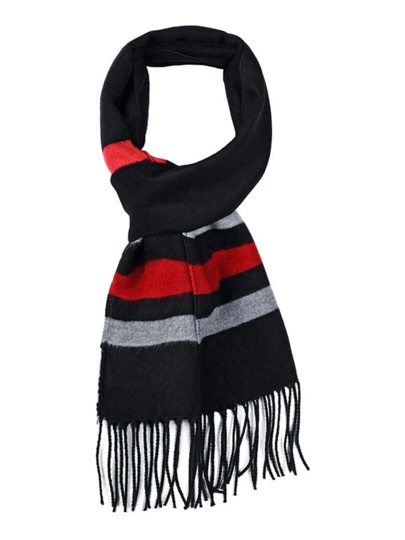 Echarpe Oruma Fabriqué en Frane Noir Rouge