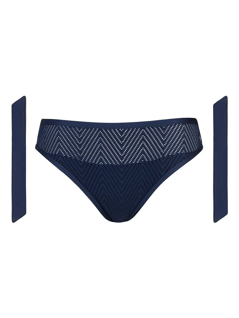 Bas maillot slip de bain à nouettes amovibles Santorini   Bleu
