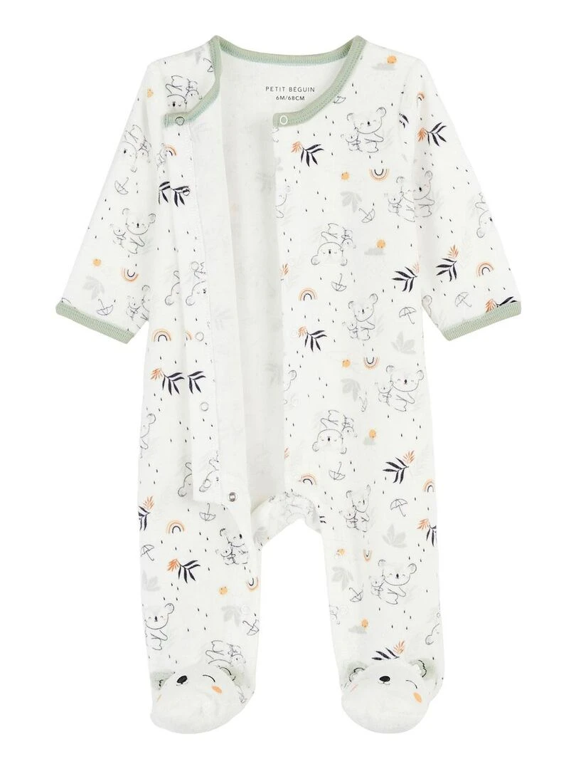 Pyjama bébé en velours Nuage   Ecru