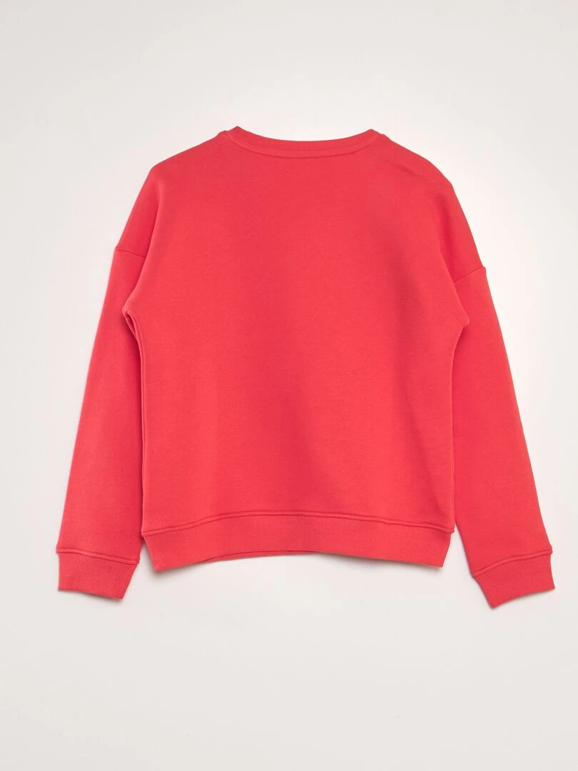 Sweat en french terry avec imprimé bouclette   Rouge
