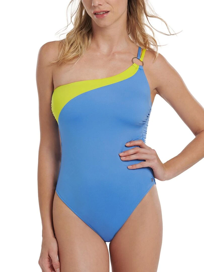 Maillot de bain une pièce asymétrique sans armatures Laos Bleu