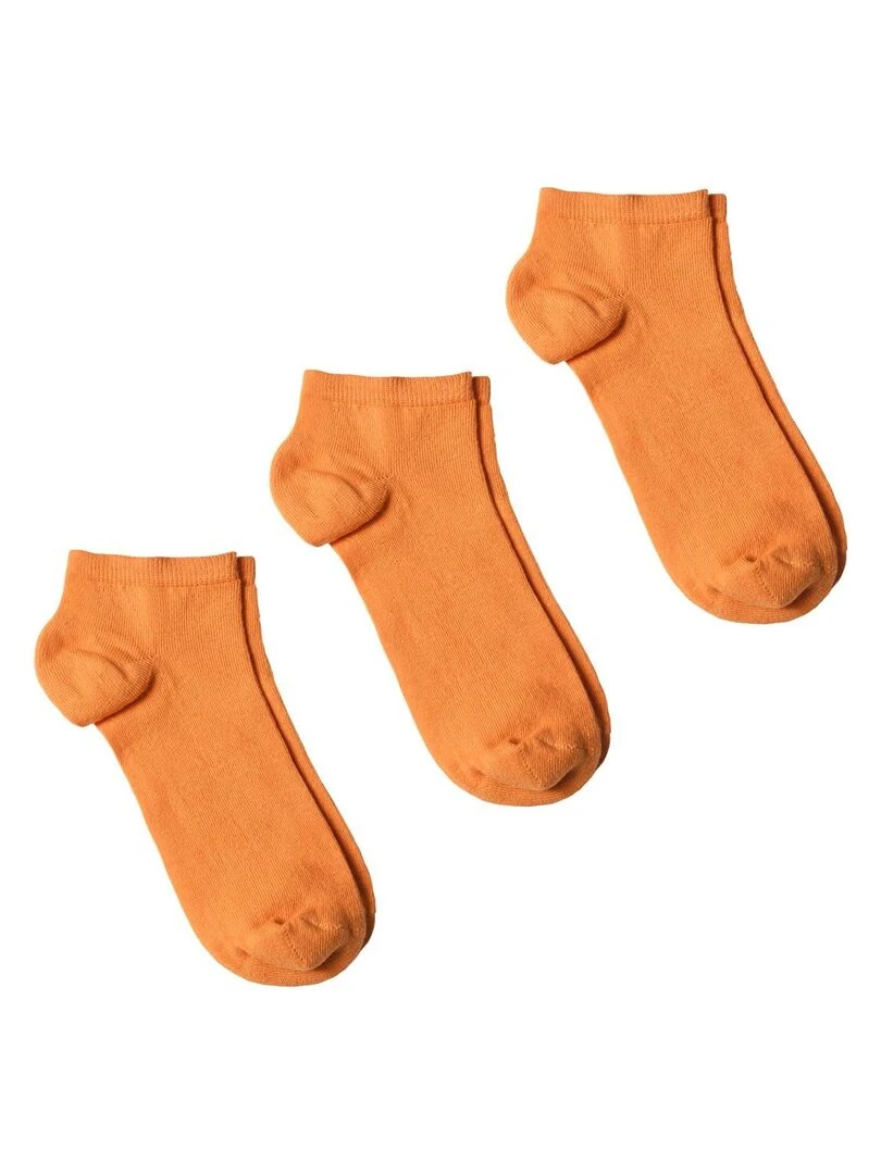 Socquettes Coton Prémium   Lot 3 Paires   Fabrication UE   Orange