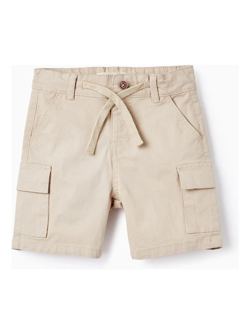 Short Cargo en Coton pour Bébé Garçon Beige clair