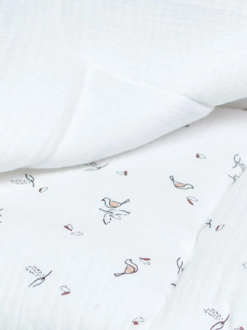 Grande cape de bain en coton et bambou  Melody   Blanc