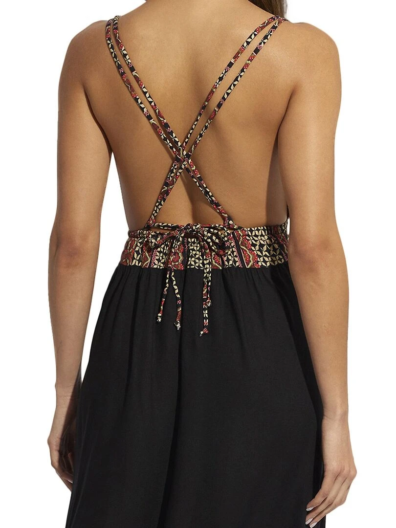 Robe longue estivale Capri   Noir