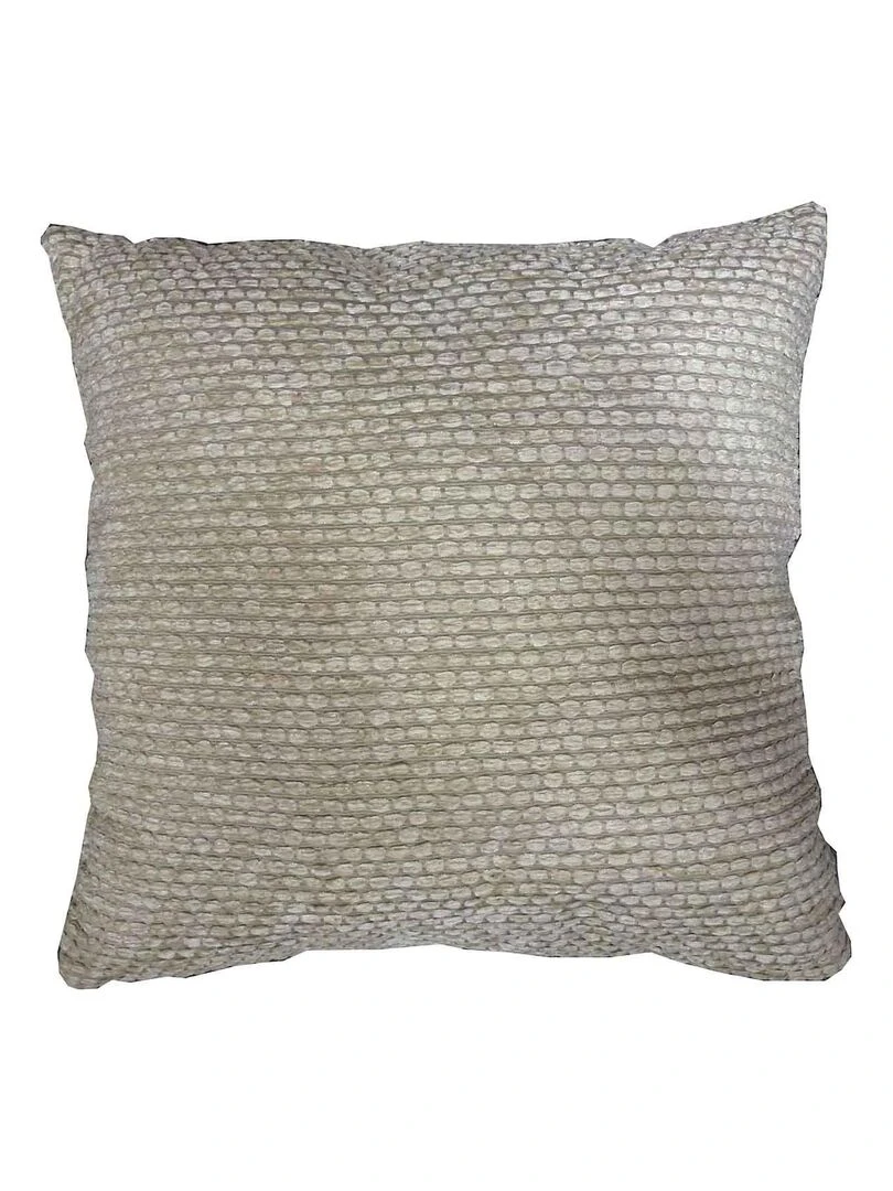 Coussin Effet Chenille Beige