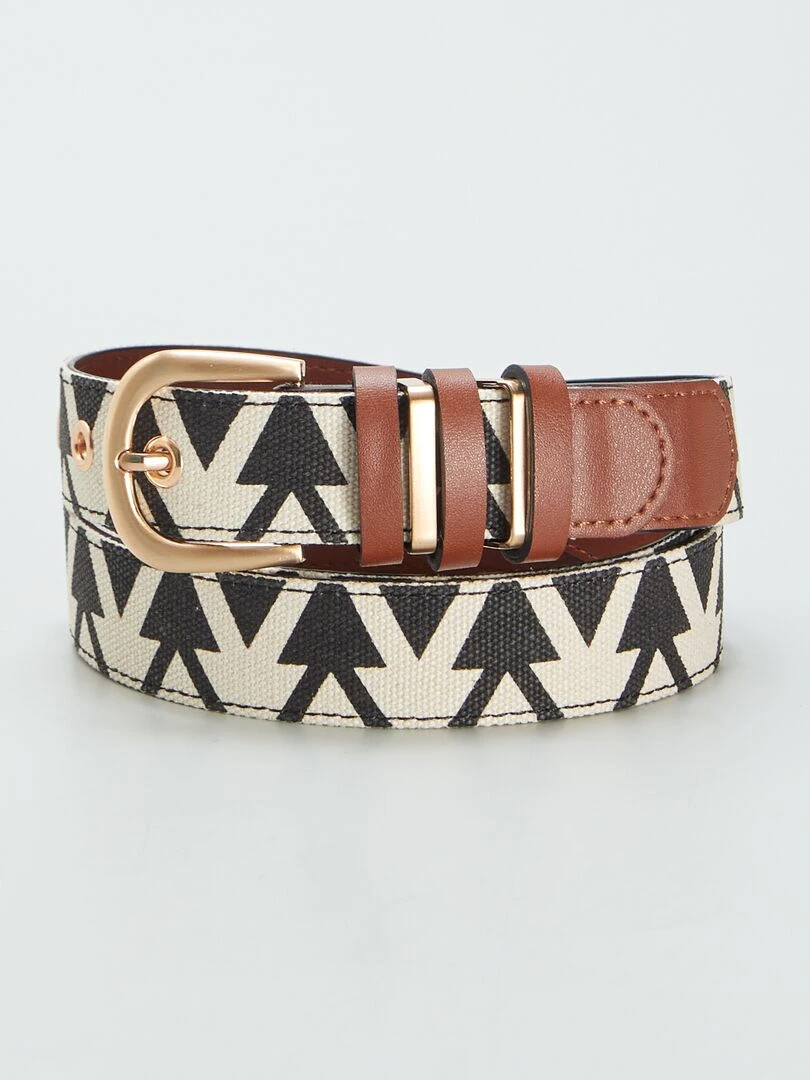 Ceinture à motifs graphiques Noir/blanc