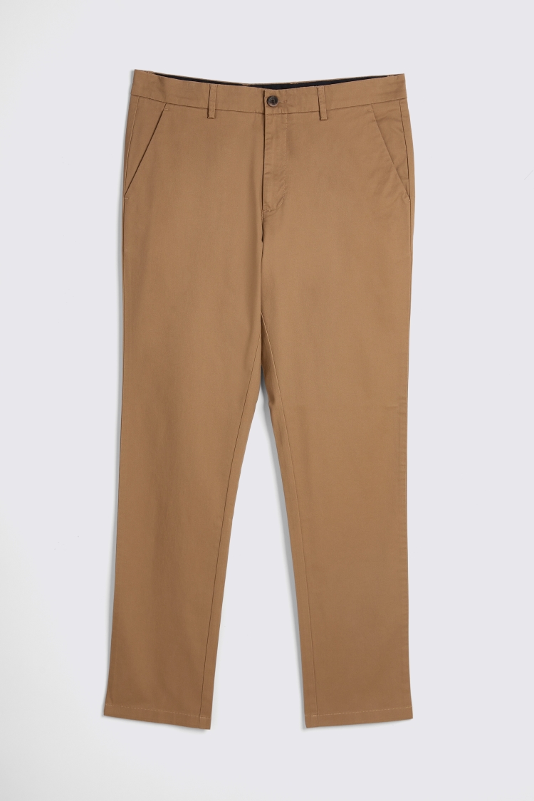 Tailored Fit Tobacco Stretch Chinos   Buy Online at Moss