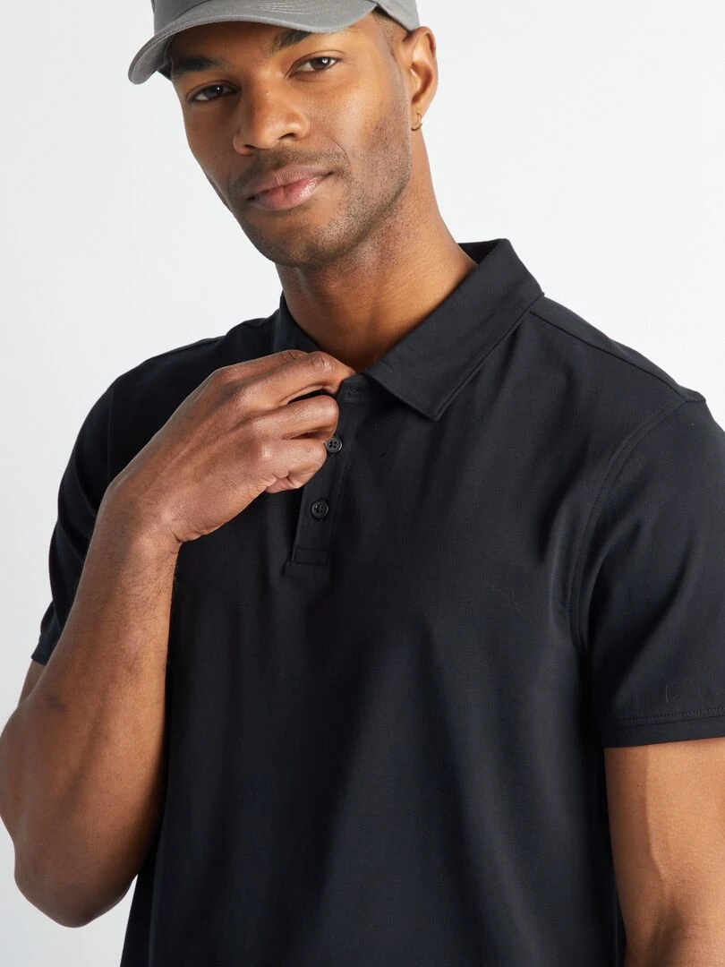 Polo stretch slim fit   noir